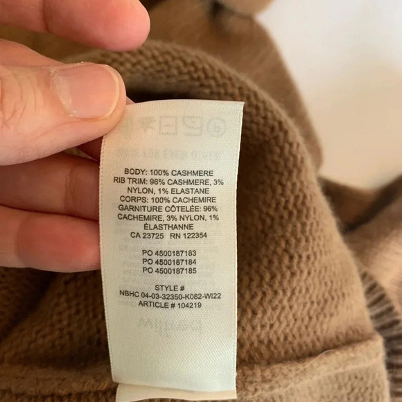 Aritzia Wilfred Luxe Cashmere Cyprie sweater Camel color size XXS - Picture 12 of 15
